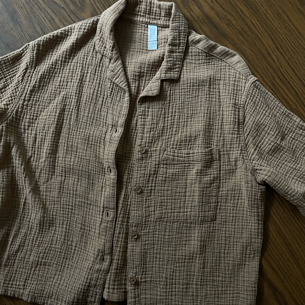 Stars Above Women's Tan Button Down Shirt